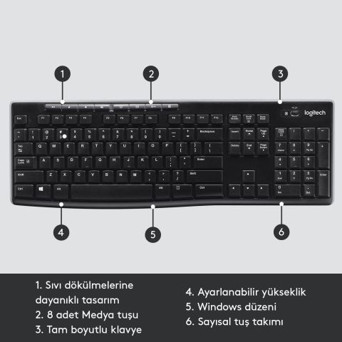 Logitech K270 Kablosuz Klavye 920-003761