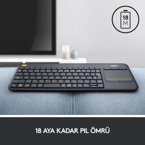 Logitech K400 Plus Kablosuz KlavyeSiyah 920-007149
