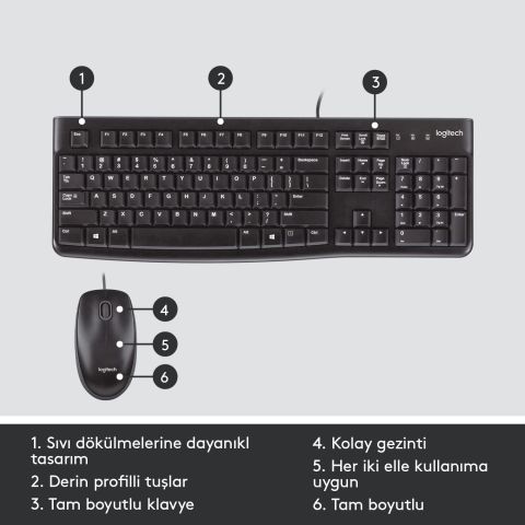 Logitech MK120 Klavye Mouse Set Kablolu 920-002560