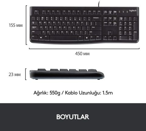 Logitech MK120 Klavye Mouse Set Kablolu 920-002560