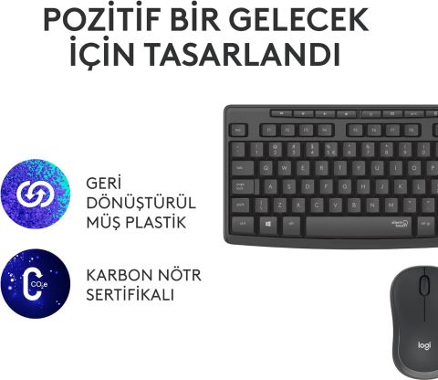 Logitech MK295 Kablosuz KM Set Siyah 920-009804