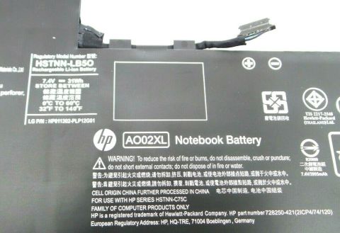 HP ElitePad 1000 G0 G1 G2, AO02, AO02XL, hstnn-LB5O, HSTNN-UB5O Orjınal Batarya Pil A++