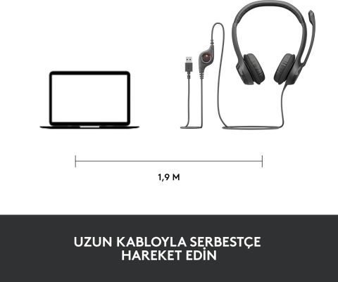 Logitech H390 Mikrofonlu Kulaklık Siyah 981-000406