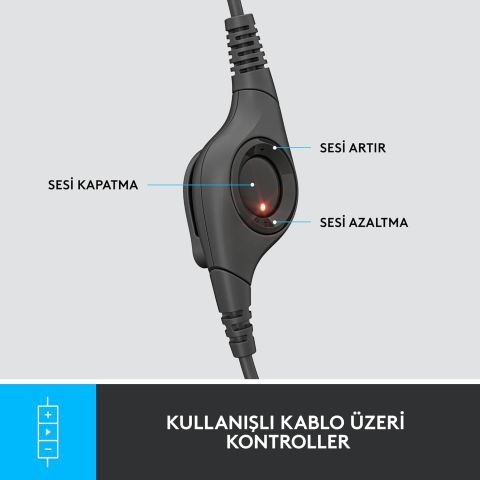 Logitech H390 Mikrofonlu Kulaklık Siyah 981-000406