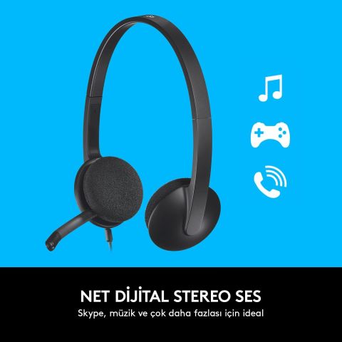 Logitech H340 Mikrofonlu Kulaklık Siyah 981-000475