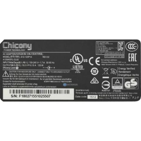 Chicony 19.5V 6.15A 120w 7.45.0mm İğne uç Adaptor Şarj Aleti A15-120P1A adaptör
