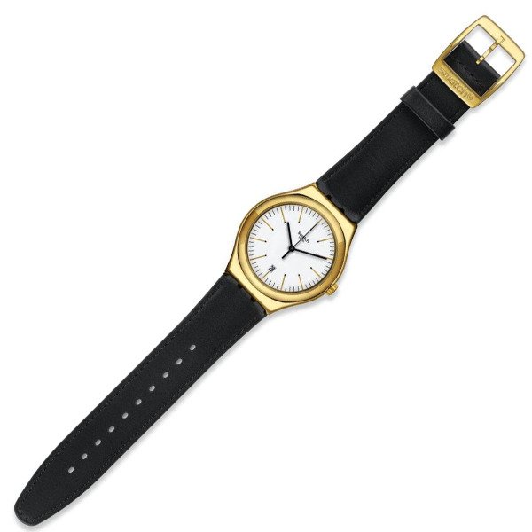 Swatch YWG404 Siyah Deri Kol Saati