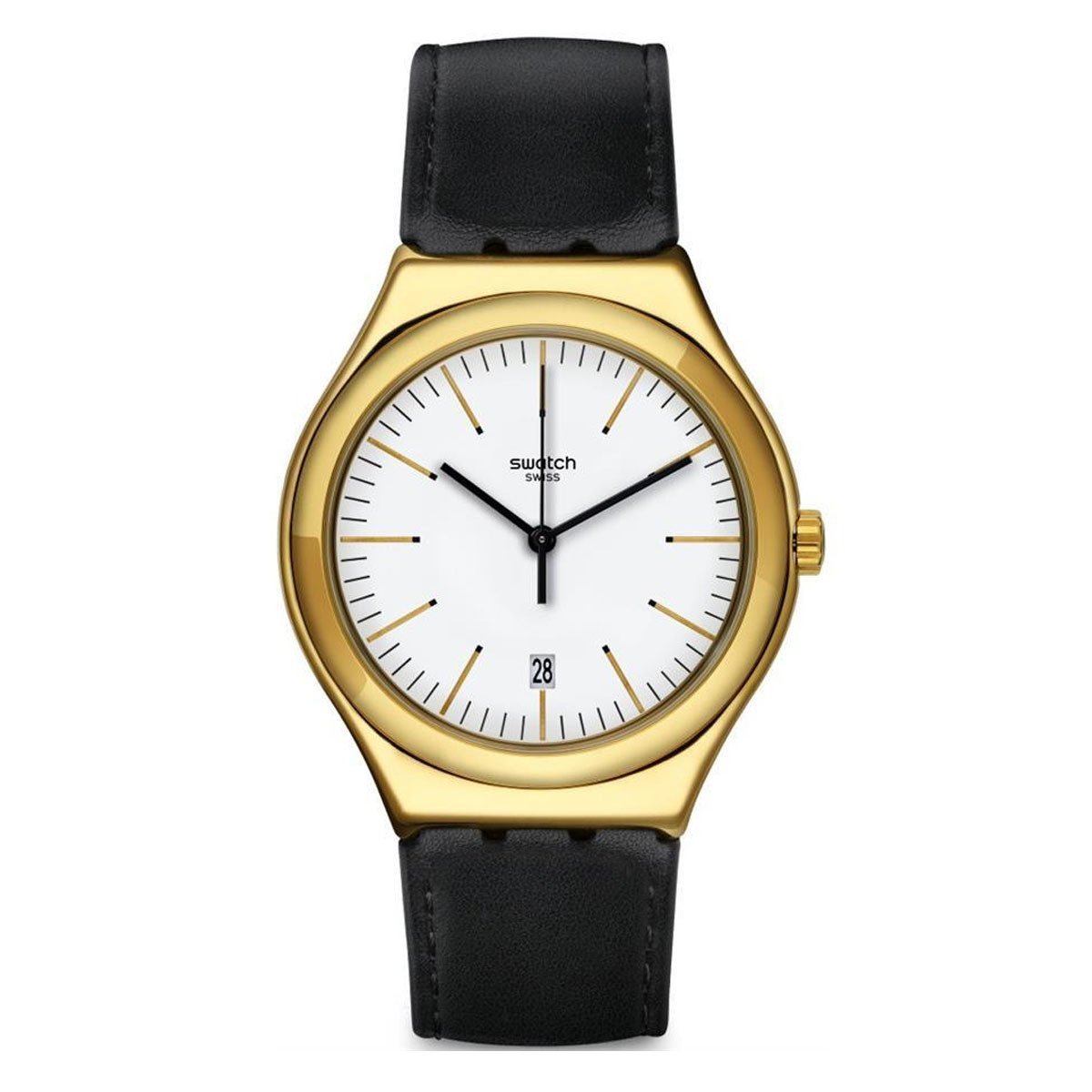 Swatch YWG404 Siyah Deri Kol Saati