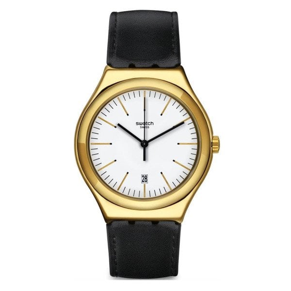 Swatch YWG404 Siyah Deri Kol Saati