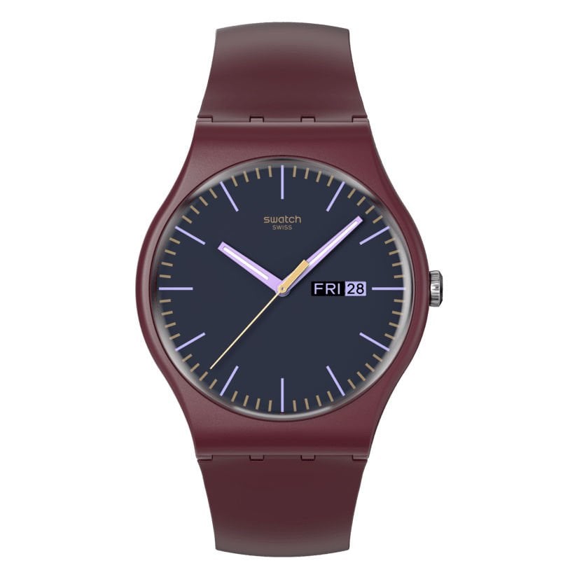 Swatch SO29R707 Burgundy Berry Unisex Kol Saati