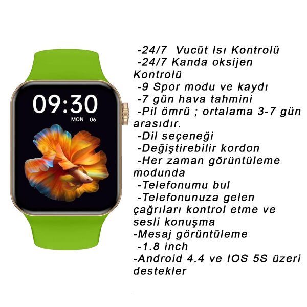 Ferrucci FC SMART2 IWO7.16 Yeşil Akıllı Kol Saati