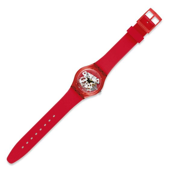 Swatch GR178 Kırmızı Plastik Silikon Kadın Kol Saati