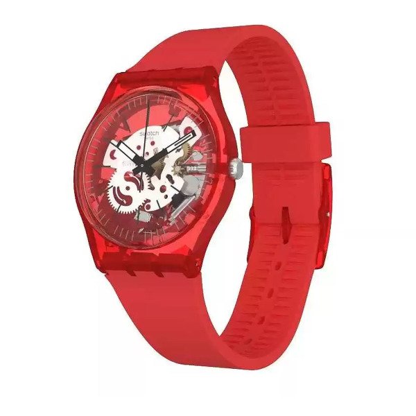 Swatch GR178 Kırmızı Plastik Silikon Kadın Kol Saati