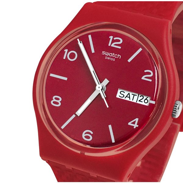 Swatch GR710 Kırmızı Plastik Silikon Kol Saati