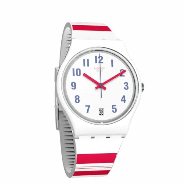 Swatch GW407 Renkli Plastik Silikon Kadın Kol Saati