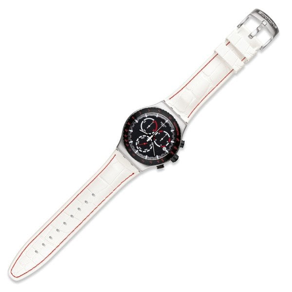 Swatch YVS407 Beyaz Deri Erkek Kol Saati