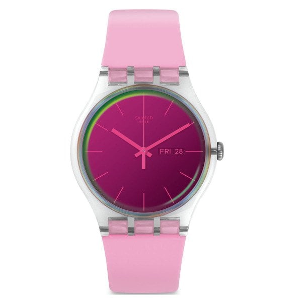 Swatch SUOK710 Polarose Pembe Plastik Silikon Kadın Kol Saati