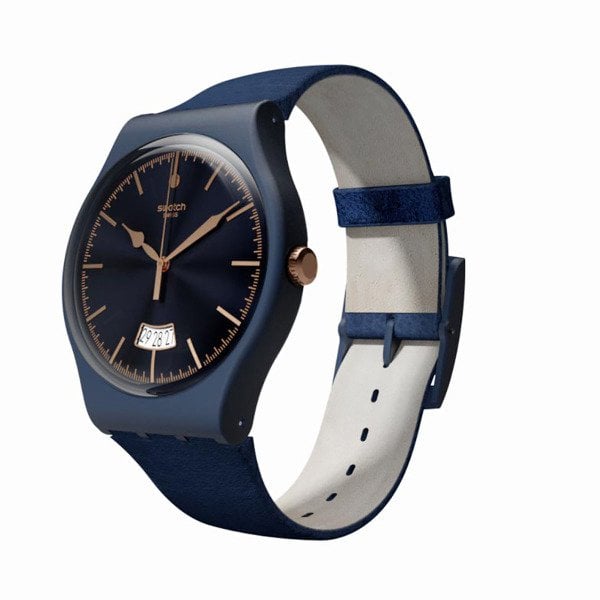 Swatch SUON400 Lacivert Deri Kol Saati