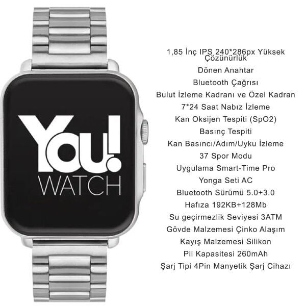 You Watch F13-YF138 You Smart Silver & Gray Metal Unisex Kol Saati