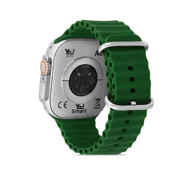 You Watch A8-A83 You Smart Silver & Dark Green Silicon Unisex Kol Saati