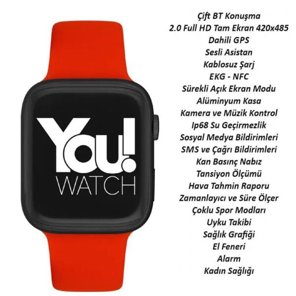 You Watch F3-YF304 You Smart Black & Red Silicon Unisex Kol Saati