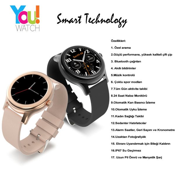 You Watch CT02 Black Akıllı Kol Saati