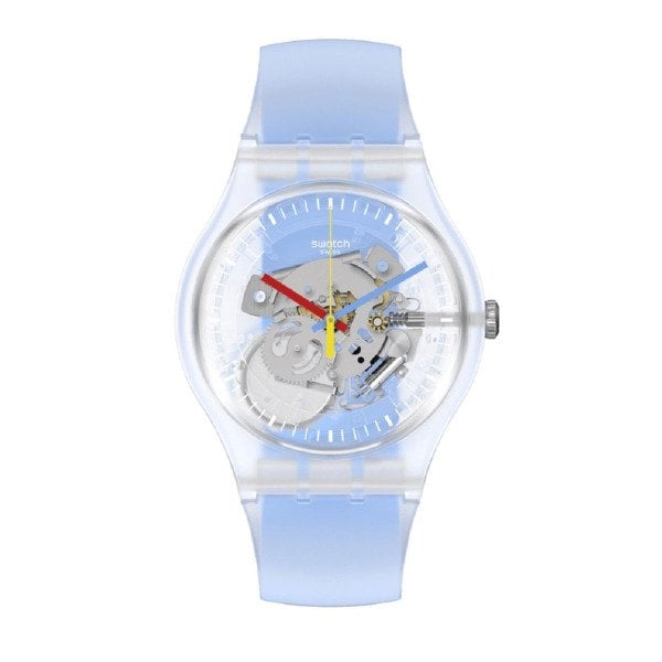 Swatch Clearly Blue Striped Unisex Kol Saati SUOK156
