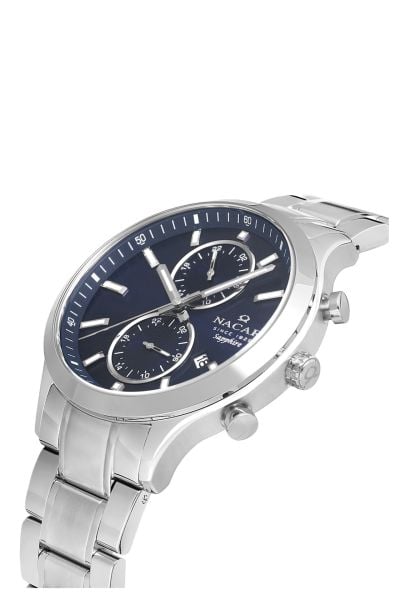 Nacar NC33-298316G-ALM Safir Çelik Metal Erkek Kol Saati