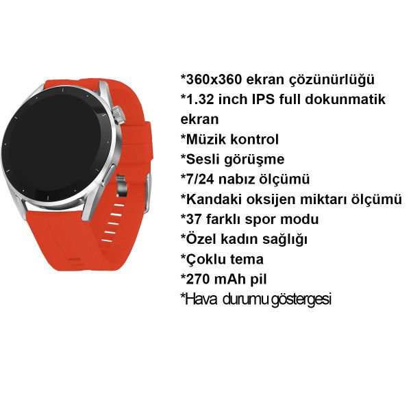 You Watch R12-AR123 You Smart Silver & Red Silicon Unisex Kol Saati