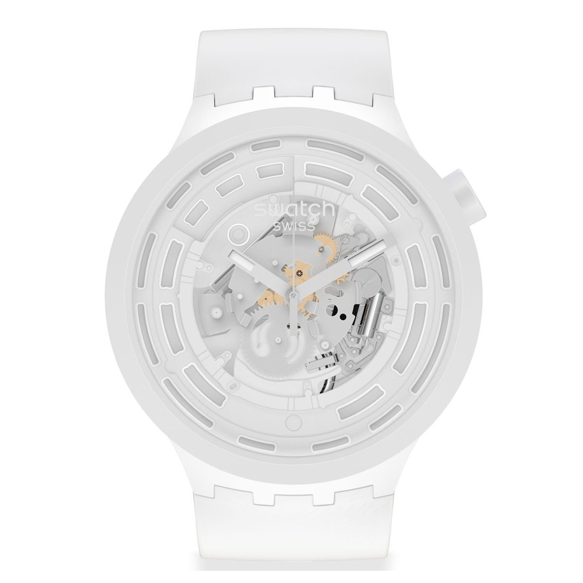 Swatch SB03W100 Ceramic C White Plastik Silikon Erkek Kol Saati