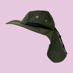 Koyu Yeşil Yazlık Katlanabilir Safari Şapkası