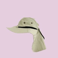 Kırık Beyaz Renk Yazlık Katlanabilir Safari Şapkası