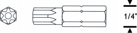 DELİKLİ TORX BİTS UÇ T7 25mm