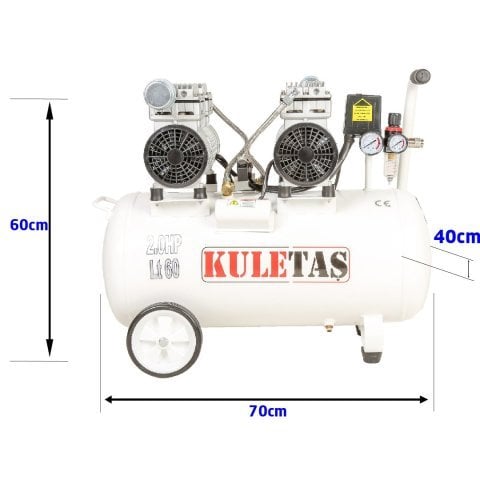 Kuletaş Sessiz Hava Kompresörü 60 Litre