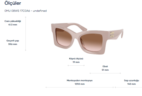 miu miu 08ws 17c0a6 güneş gözlüğü