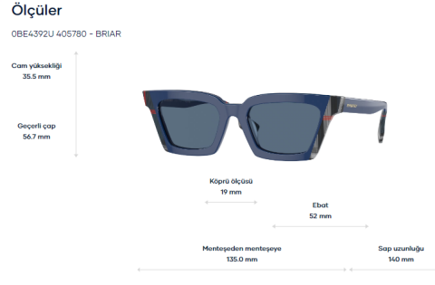 burberry be 4392u 405780 güneş gözlüğü
