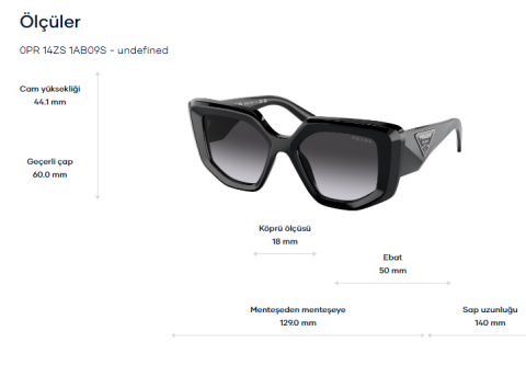 prada spr 14zs 1ab09s güneş gözlüğü