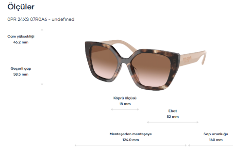 prada spr 24xs 1ab5z1 güneş gözlüğü