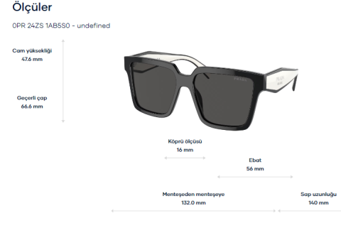 prada spr 24zs 1ab5s0 güneş gözlüğü