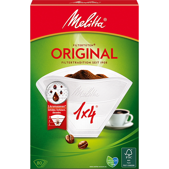 Melitta 1x4® Original Beyaz Kahve Filtre Kağıdı