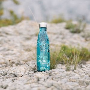 Qwetch QD3487 Çiçek Desenli Isı Yalıtımlı 500ml Termos - Turkuaz