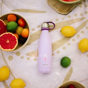 Qwetch QK9005 Kids Isı Yalıtımlı 500ml Termos - Kedi Desenli