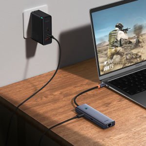 Baseus Ultra Joy 6in1 Multifonksiyonal Type-C Hub Dock Station