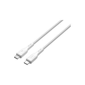 hkm tech KNIT 60W Hızlı Şarj Destekli, Type-C to Type-C Şarj ve Data Aktarım Kablosu Beyaz