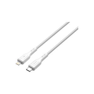hkm tech KNIT 30W Hızlı Şarj Destekli, Type-C to Lightning Şarj ve Data Aktarım Kablosu Beyaz