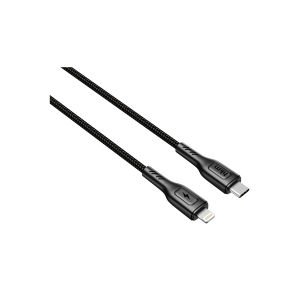 hkm tech KNIT 30W Hızlı Şarj Destekli, Type-C to Lightning Şarj ve Data Aktarım Kablosu Siyah