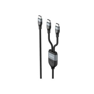 hkm tech DUO POWER 100W Çift Uçlu, Type-C to Type-C + Type-C Şarj Kablosu
