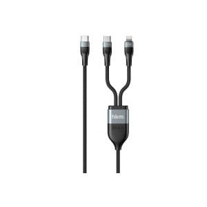 hkm tech DUO POWER 100W Çift Uçlu, Type-C to Lightning + Type-C Şarj Kablosu