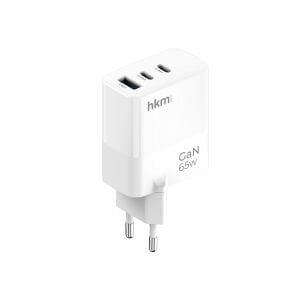 hkm tech GaN MULTI 65W USB-A ve 2*Type-C Üç Portlu Hızlı Şarj Aleti