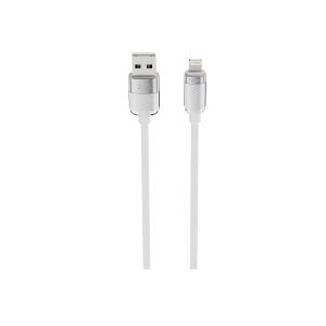 hkm tech KNIT GLAM 2.1A Hızlı Şarj Destekli, USB-A to Lightning Şarj ve Data Aktarım Kablosu Beyaz